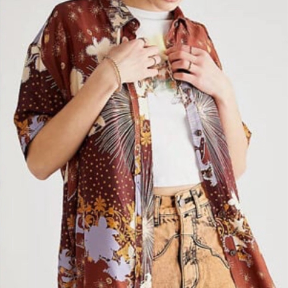 Bohemian Floral Print Shirt
